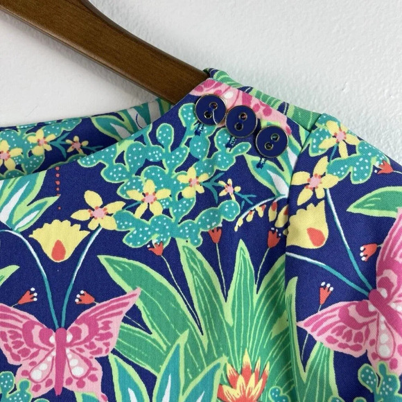 J. McLaughlin Flora Catalina Cloth Carly Top Womens S Butterfly Garden Novelty - Picture 3 of 12